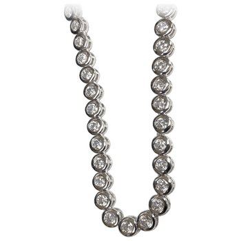 Halskette 42 cm - Silber Zirkonia - Tenniskollier