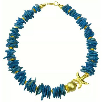Collier - Unikat - la mer - blau - goldfarben