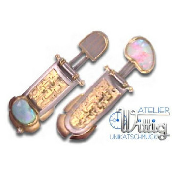 Ohrhänger - Feingold Palladium - Brillant - Opal