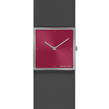 Uhr - DESIGN COLLECTION - grau pink eckig - Leder