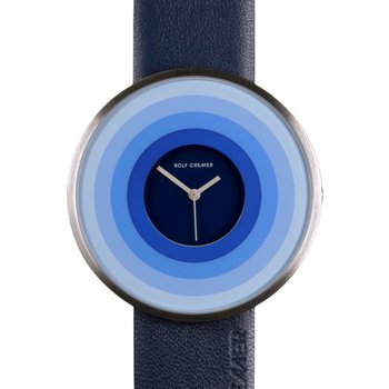 Uhr - Target - silberfarben-blau-abgestuft