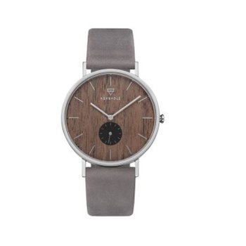 Uhr - Fritz-Walnut-Grey - Holz Leder