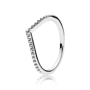 Ring 52 - Sterlingsilber - Perlenförmiger Wunsch