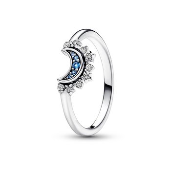 Ring 54 - Silber - Blauer Mondring