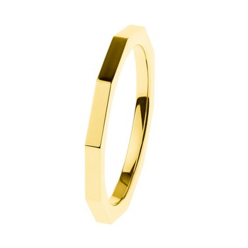 Ring - Edelstahl IP Gold - schmaler eckiger Ring
